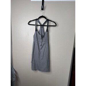 Papaya Women's Gray Dress Size S‎ mini dress sleeveless overalls button cotton